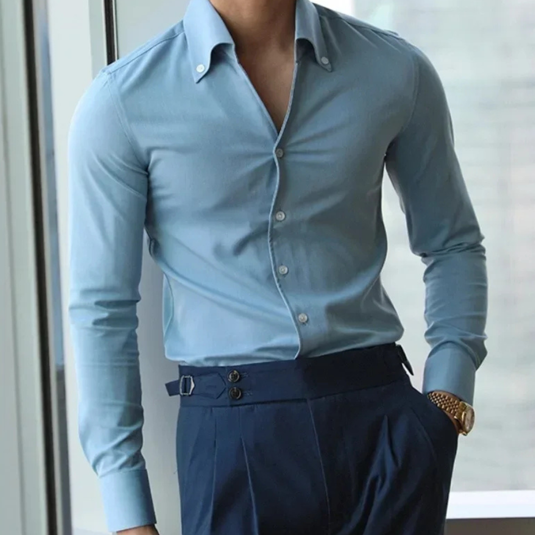 La chemise décontractée à col pour homme Oakwood Park, coupe slim, sans plis