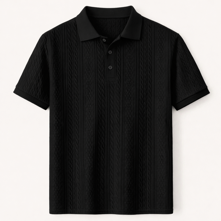 Le polo décontracté texturé pour homme Stonebrook Ridge – Noir