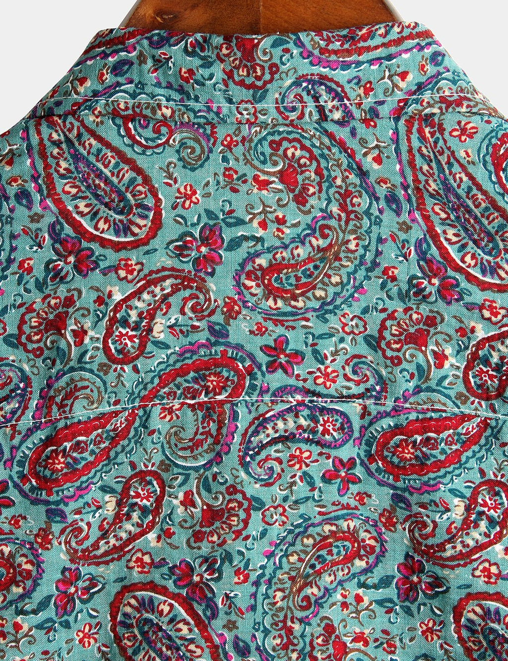 Chemise rétro années 70 en coton Paisley Vintage pour homme