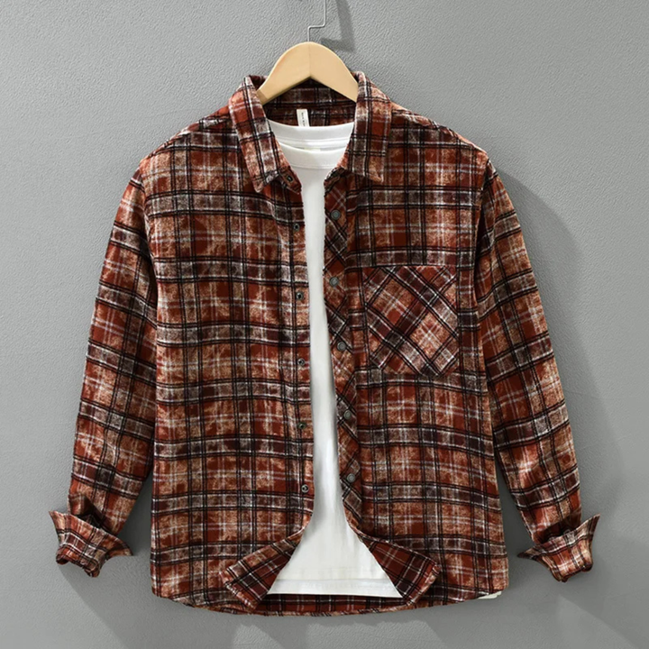 Chemise en coton brossé à carreaux vintage pour homme Southgate