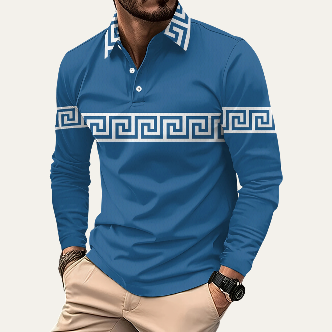 Le polo décontracté léger pour homme Canazei avec imprimé clé grec