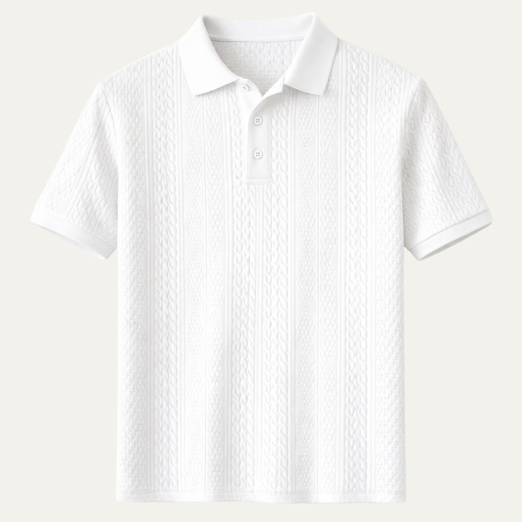 Le polo classique texturé pour hommes Stonebrook Ridge – Blanc