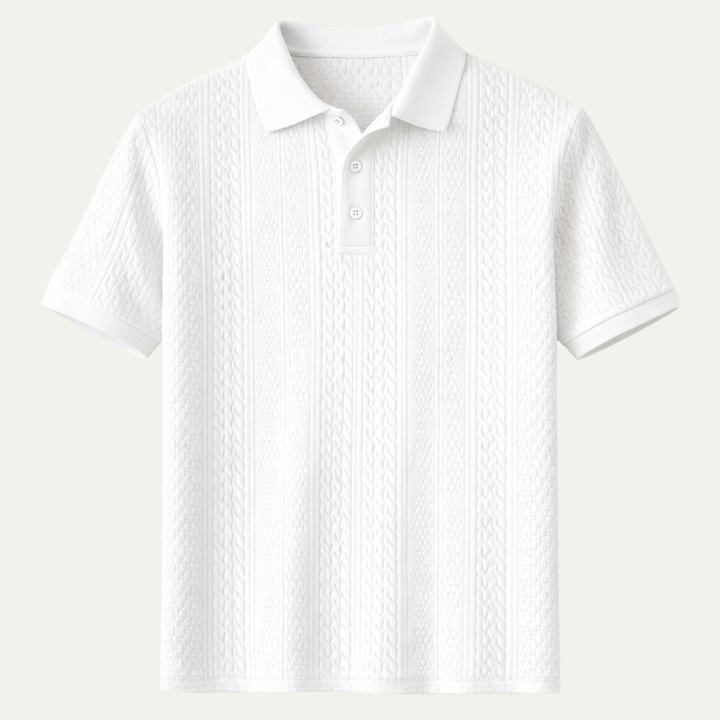 Le polo classique texturé pour hommes Stonebrook Ridge – Blanc
