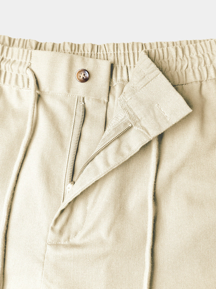 Short Homme de Plage Respirant en Lin et Coton