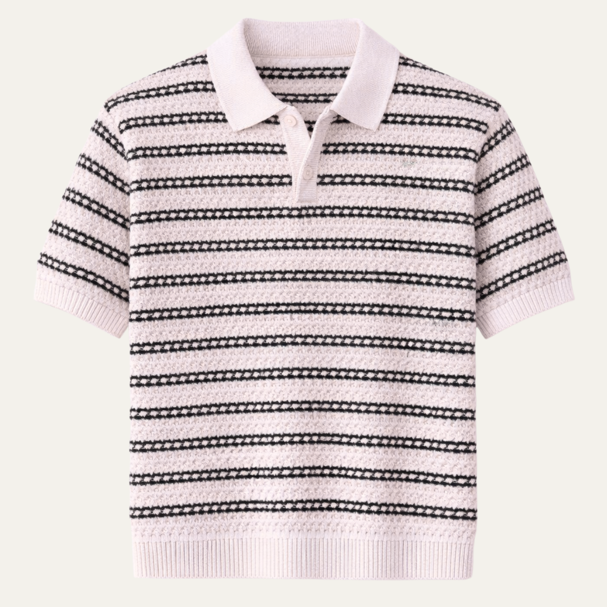 Le Polo en Maille Rayé à Col Rabattu pour Homme Brunello