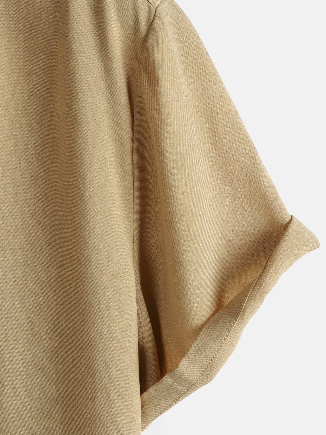 Chemise Décontractée Homme Kaki Couleur Unie Rayonne Été