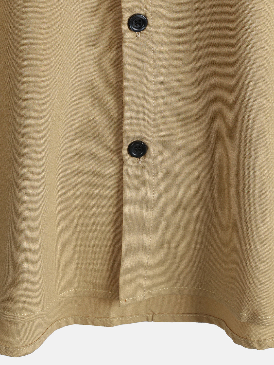 Chemise Décontractée Homme Kaki Couleur Unie Rayonne Été