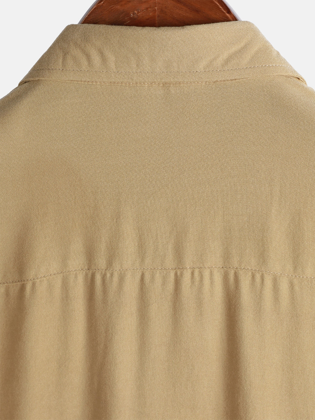 Chemise Décontractée Homme Kaki Couleur Unie Rayonne Été