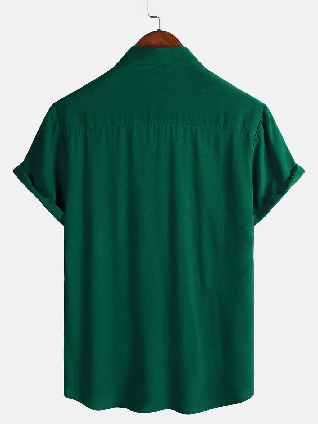 Chemise Décontractée Homme Vert Couleur Unie Rayonne Été