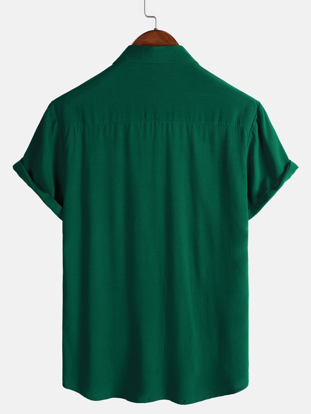 Chemise Décontractée Homme Vert Couleur Unie Rayonne Été