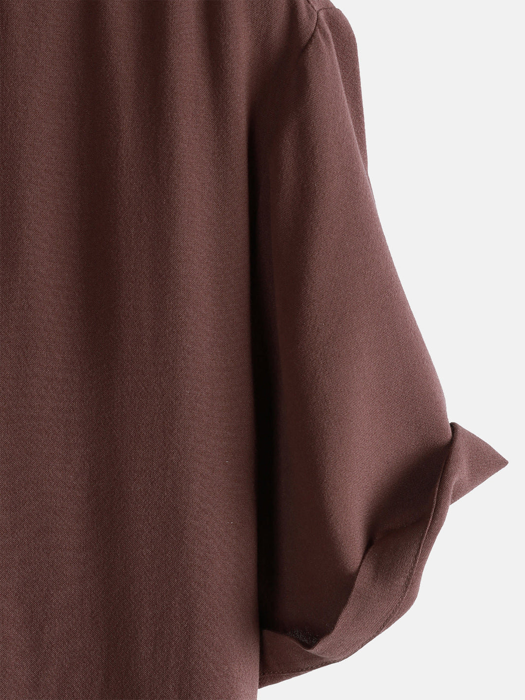 Chemise Décontractée Homme Marron Couleur Unie Rayonne Été
