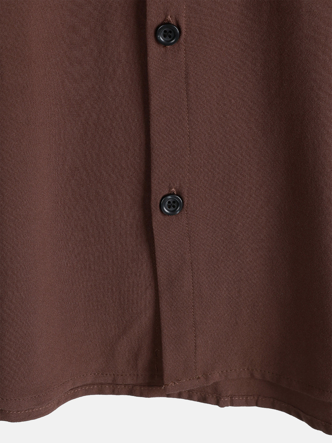 Chemise Décontractée Homme Marron Couleur Unie Rayonne Été