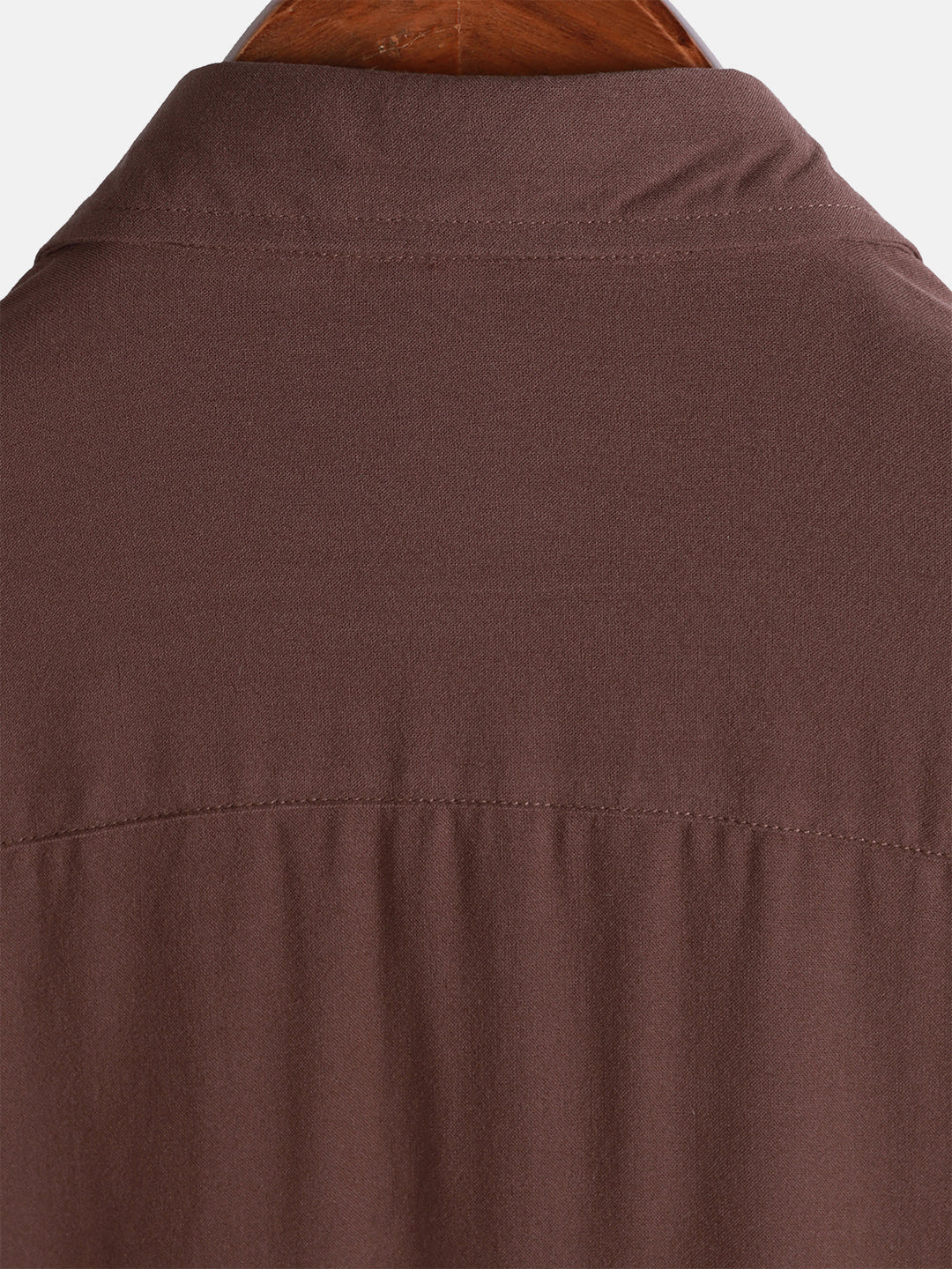 Chemise Décontractée Homme Marron Couleur Unie Rayonne Été