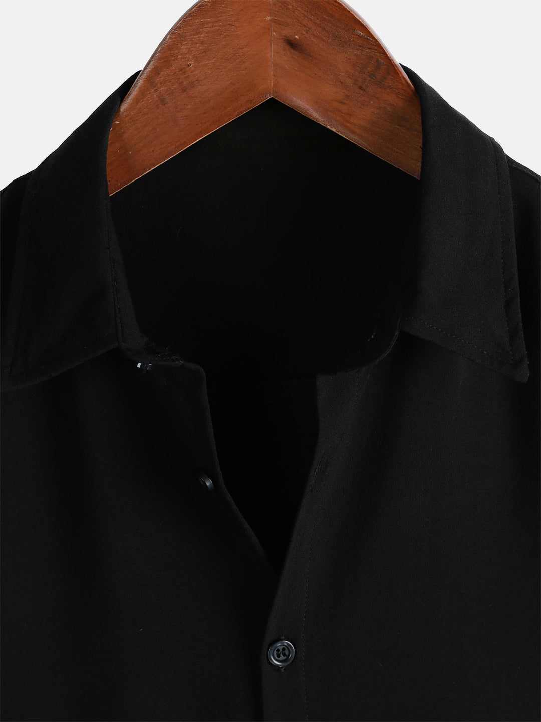 Chemise Décontractée Homme Noir Couleur Unie Rayonne Été