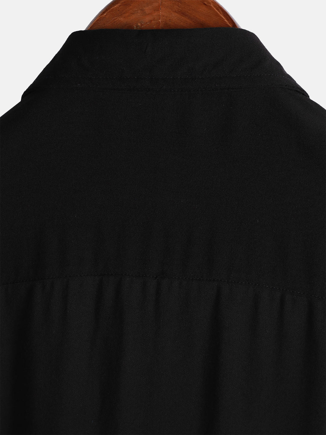 Chemise Décontractée Homme Noir Couleur Unie Rayonne Été