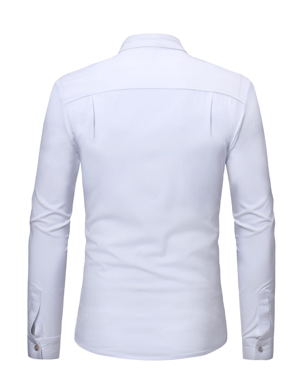 Chemise de smoking à manches longues en dentelle à col montant pour hommes