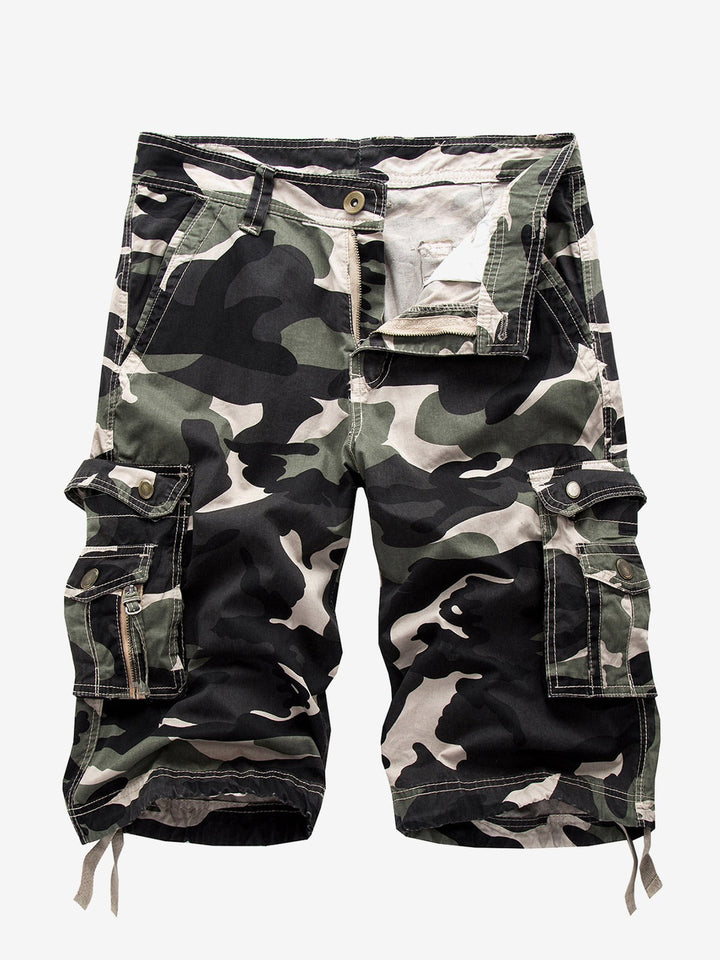 Short camouflage décontracté en coton de couleur unie de grande taille pour hommes