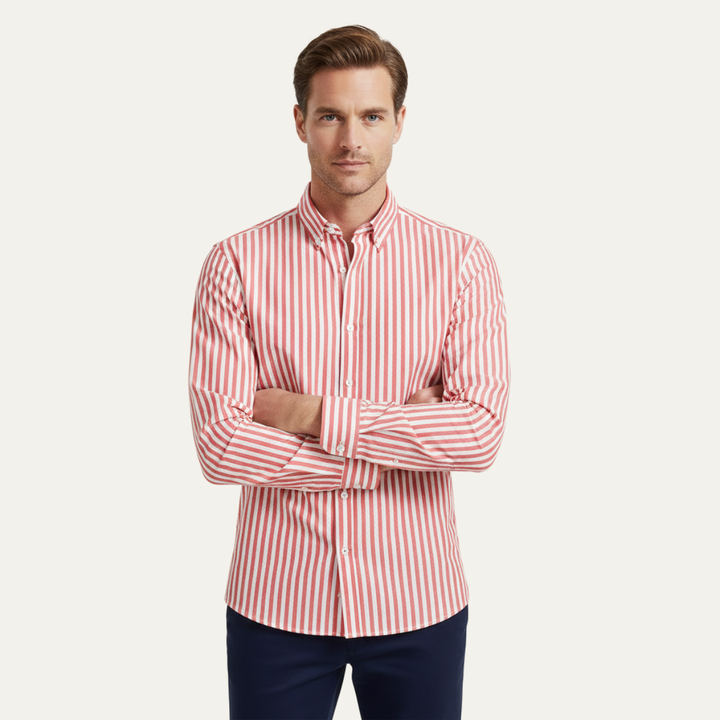 La Chemise en Coton Rayée de Londres pour Hommes