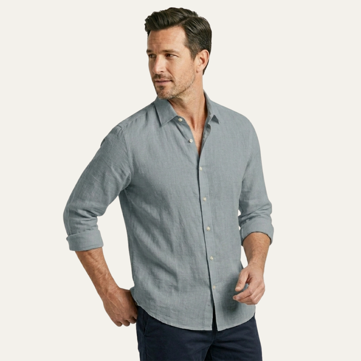 La Chemise Boutonnée en Lin Tendance pour Hommes Meadowrun