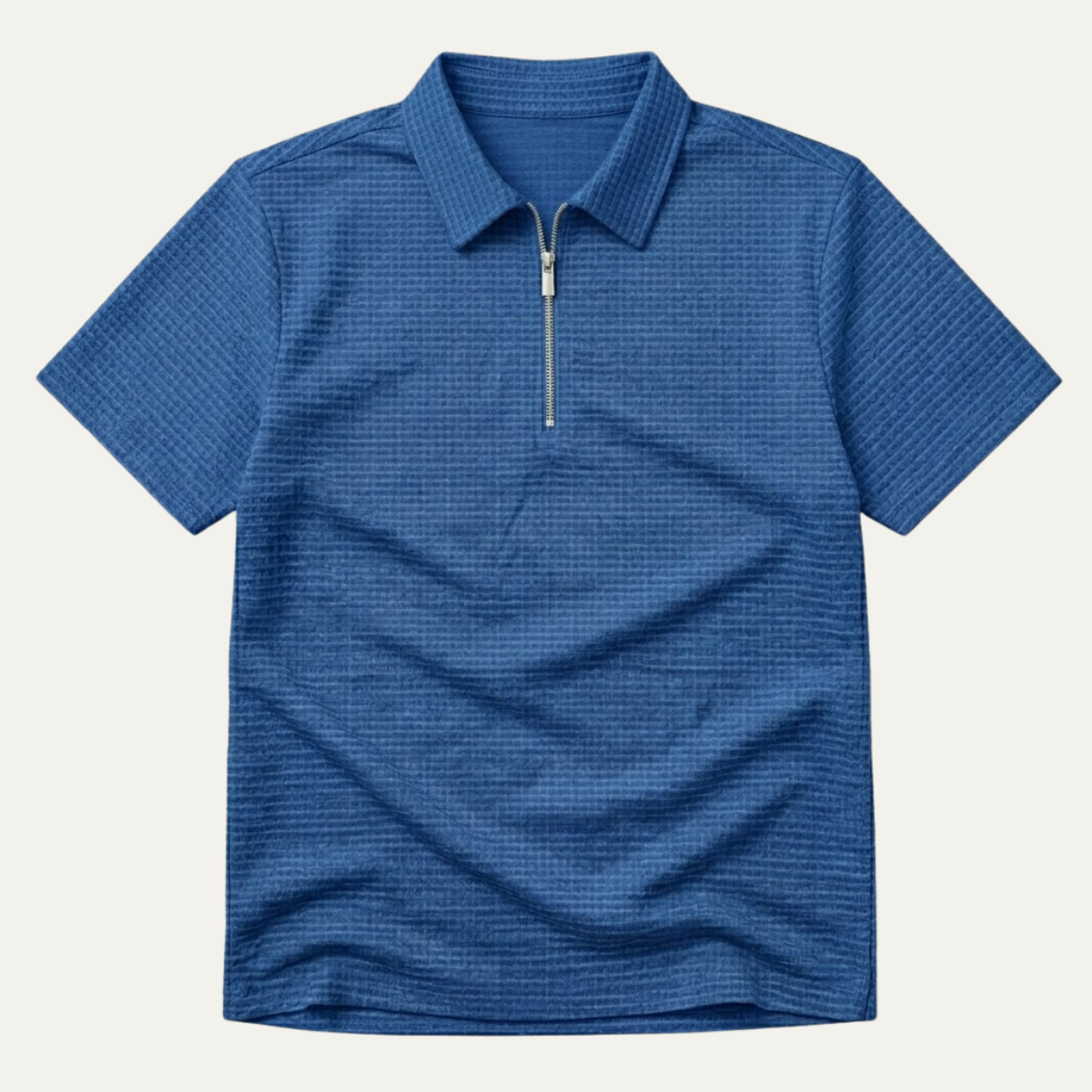 Le Polo à Col Zippé en Maille Waffle pour Hommes Ravenswood