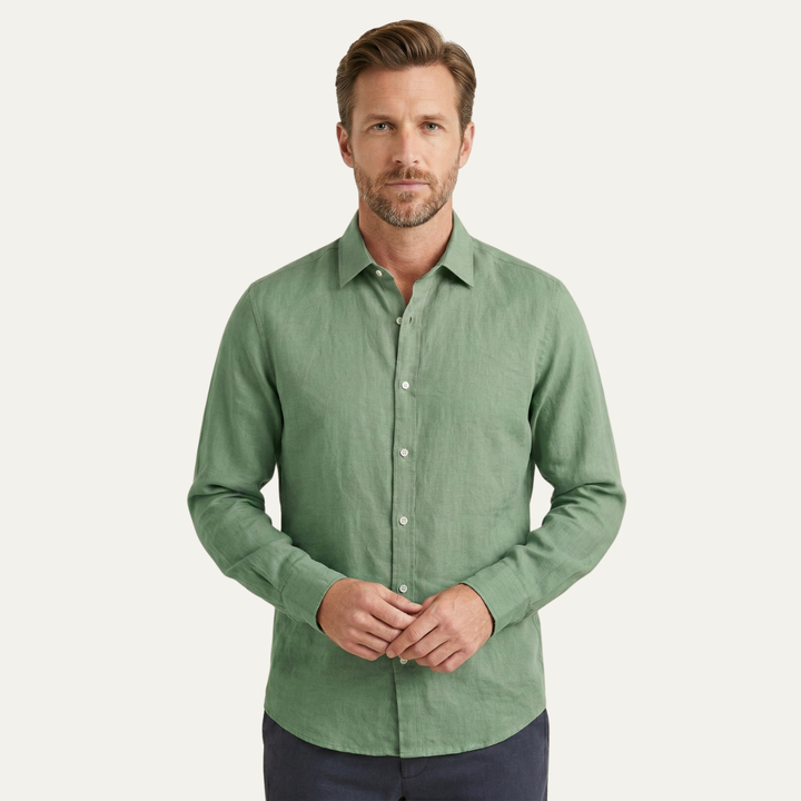 La chemise décontractée en lin pour hommes Glenpark Ridge