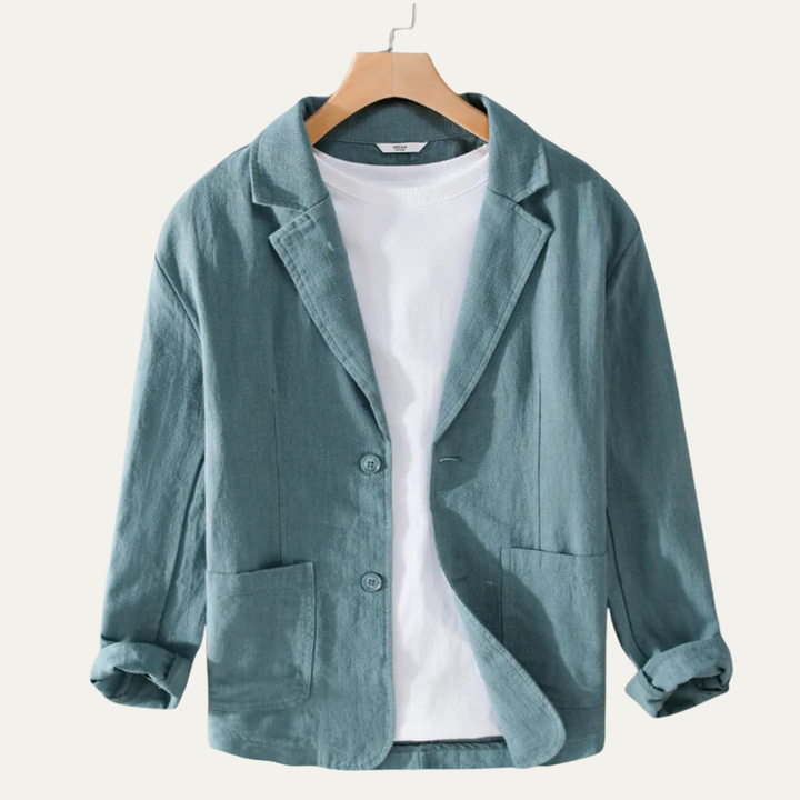Le Blazer Casual en Lin Uni pour Homme Elmstead