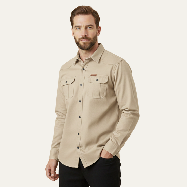 La Chemise Cargo Douce à Multi Poches de Couleur Unie pour Homme Cedarfield