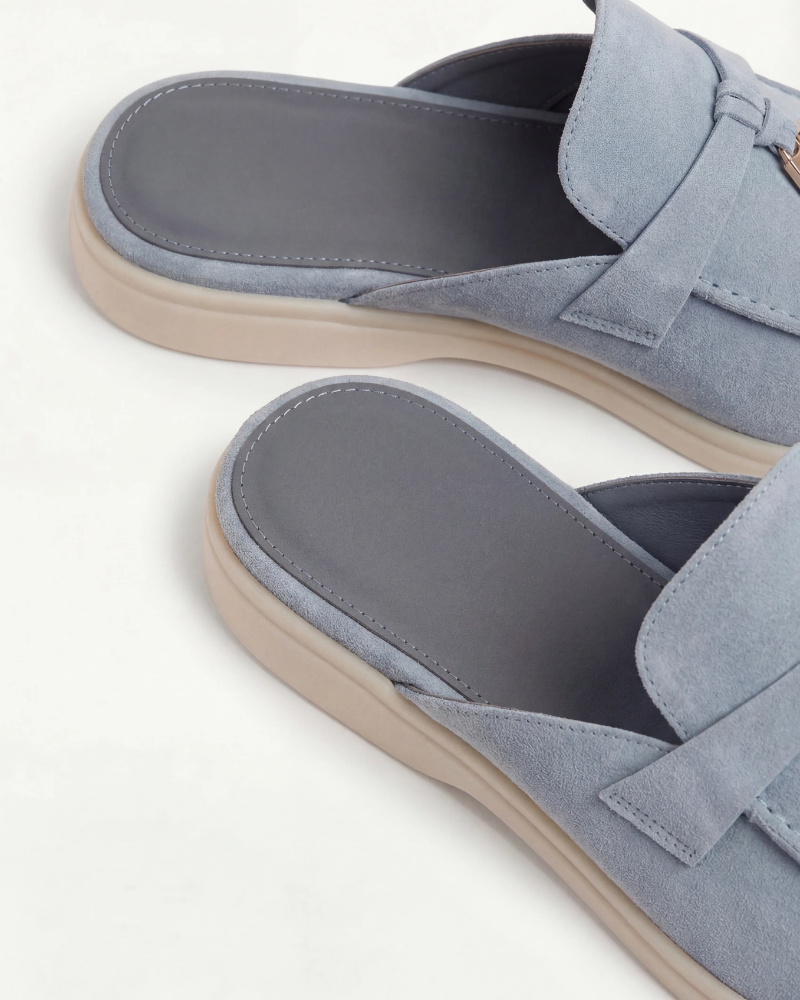 Mule Méditerranéenne Suède Bleu Ciel