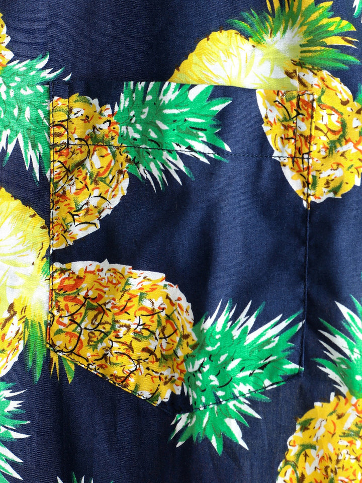 Chemises en coton ananas à manches courtes pour hommes