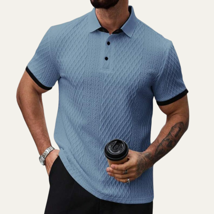 Le polo classique texturé pour homme du Brookside Park avec col contrasté