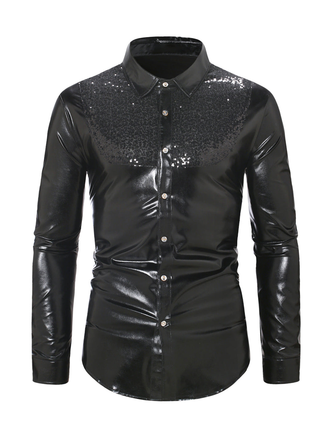 Costume de smoking boutonné brillant de luxe pour hommes, chemise de soirée à manches longues