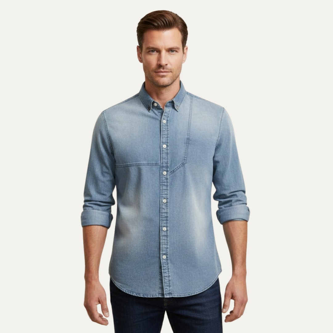 La chemise en denim pour homme Meadowford, coupe slim style cowboy