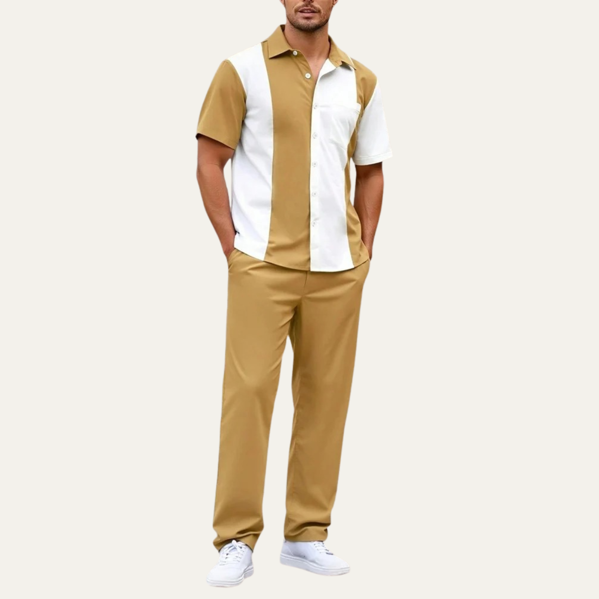 L'ensemble décontracté à rayures pour hommes Montepulciano – Chemise et Pantalon