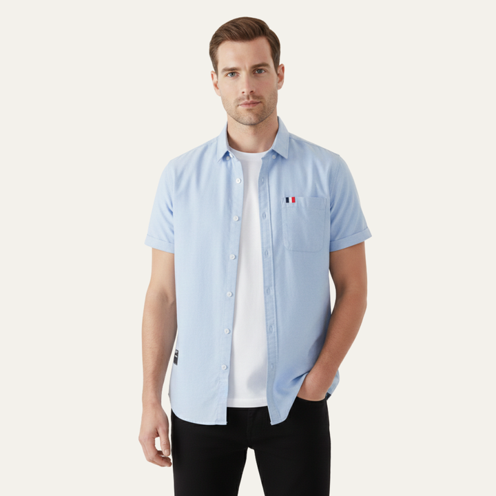 La chemise à manches longues en coton slim fit Salerno pour homme