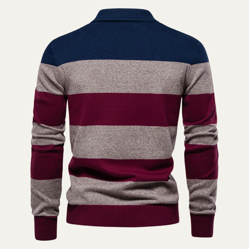 Le Pull Polo en Coton à Rayures pour Hommes Latina