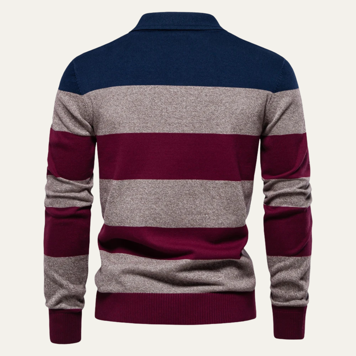 Le Pull Polo en Coton à Rayures pour Hommes Latina