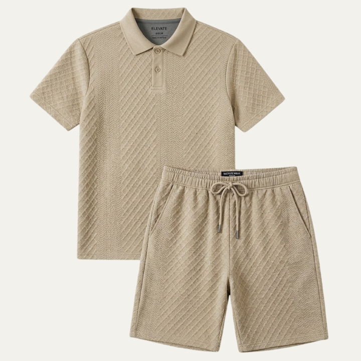 Le Set Polo &amp; Shorts Jacquard d&