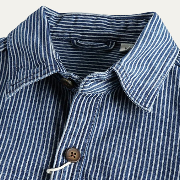 La Veste Chemise en Denim Vintage Rayée pour Homme Ridgepark