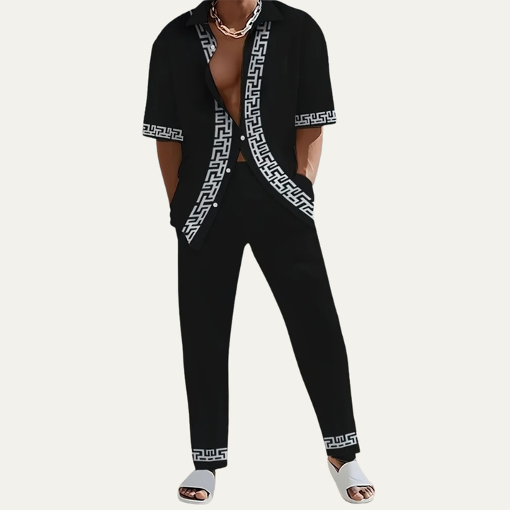 Le Costume Léger Rayé 2 Pièces pour Hommes Cortona – Chemise et Pantalon