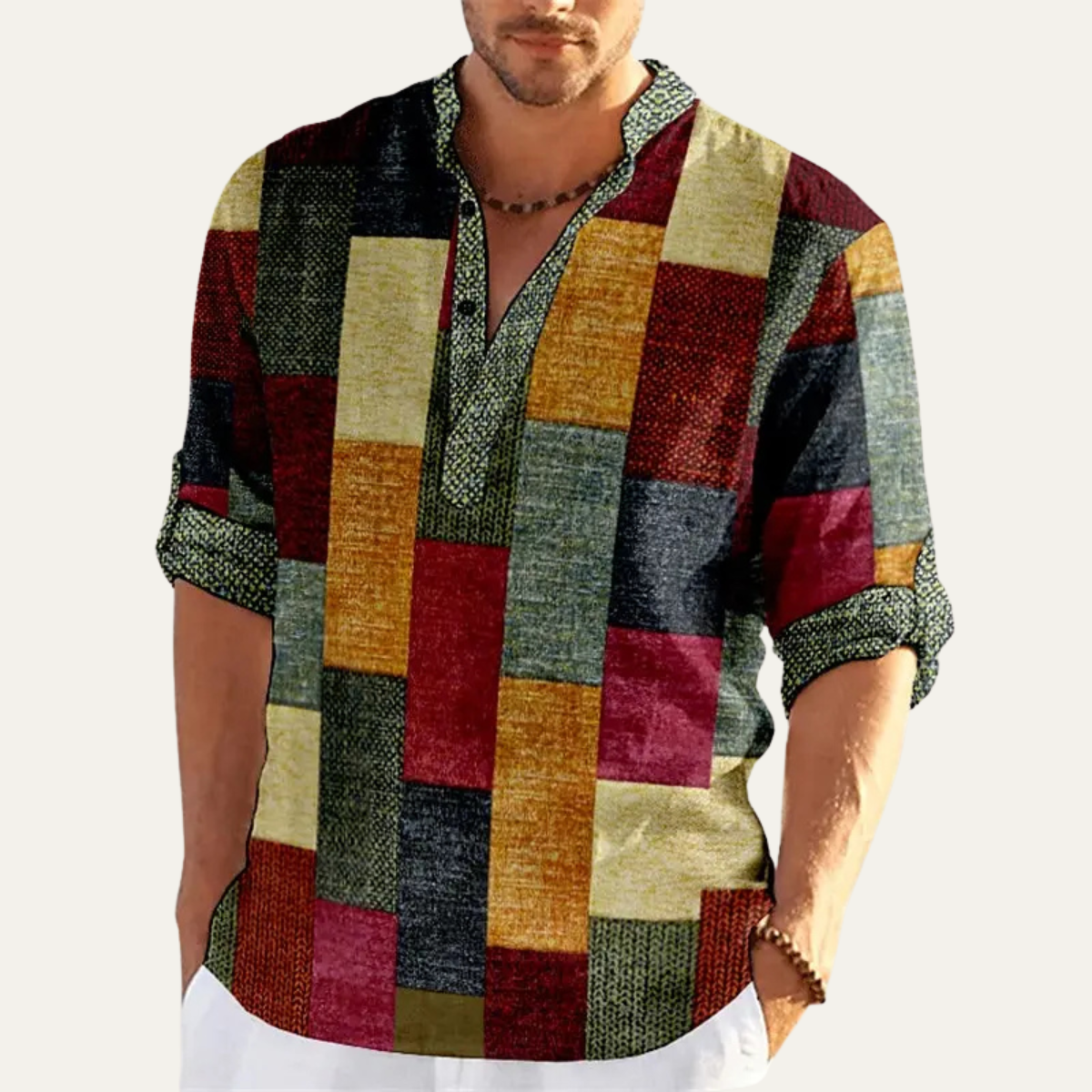 Le Polo Casual à Motifs Multicolores Cormont pour Hommes