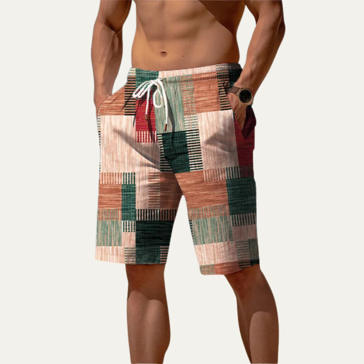 Les Shorts d'Été à Carreaux Décontractés pour Hommes Stratford