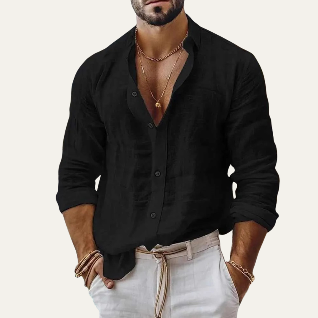La chemise de plage en coton et lin pour hommes Silverlake
