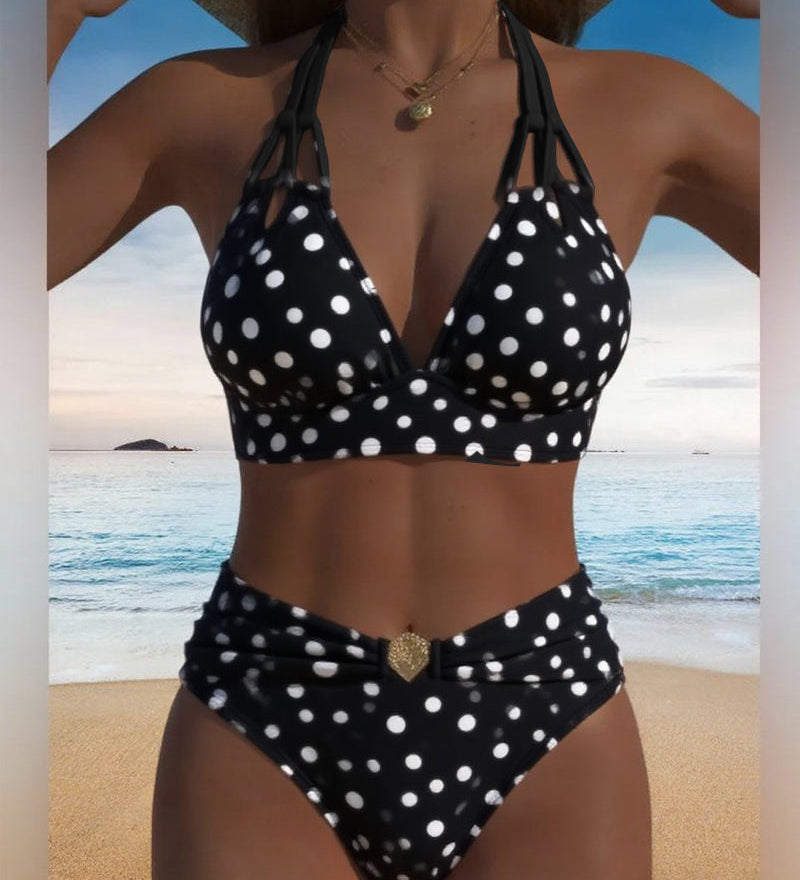Maillot de bain deux pièces sexy à pois
