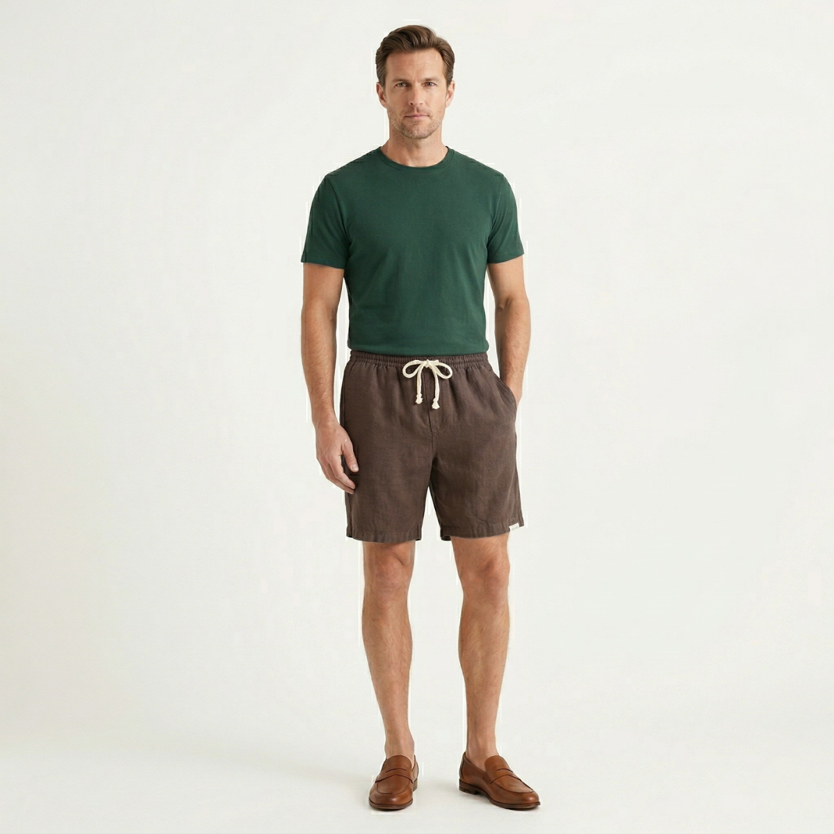 Les Shorts de Plage Casual Slim Fit à Cordon de Serrage pour Hommes Mapleford