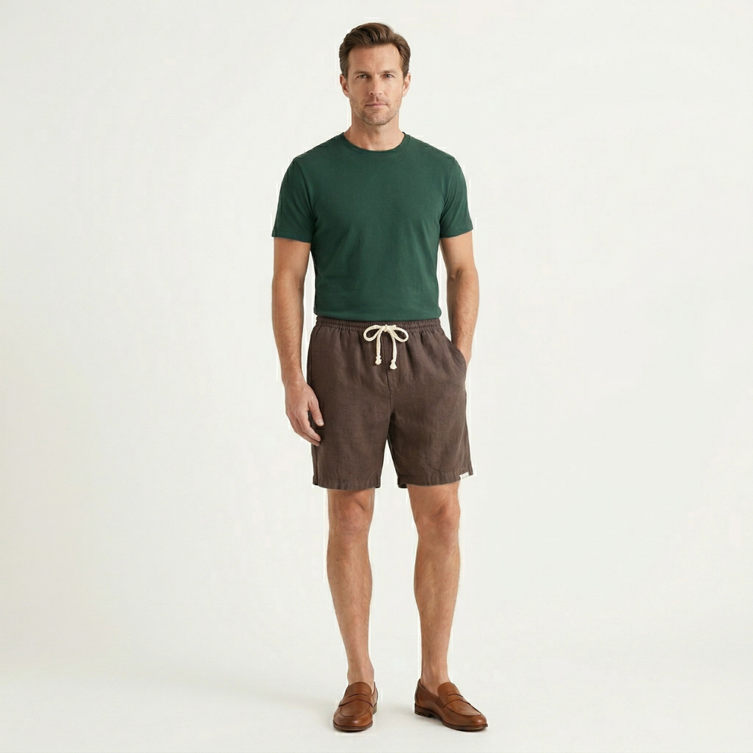 Les Shorts de Plage Casual Slim Fit à Cordon de Serrage pour Hommes Mapleford