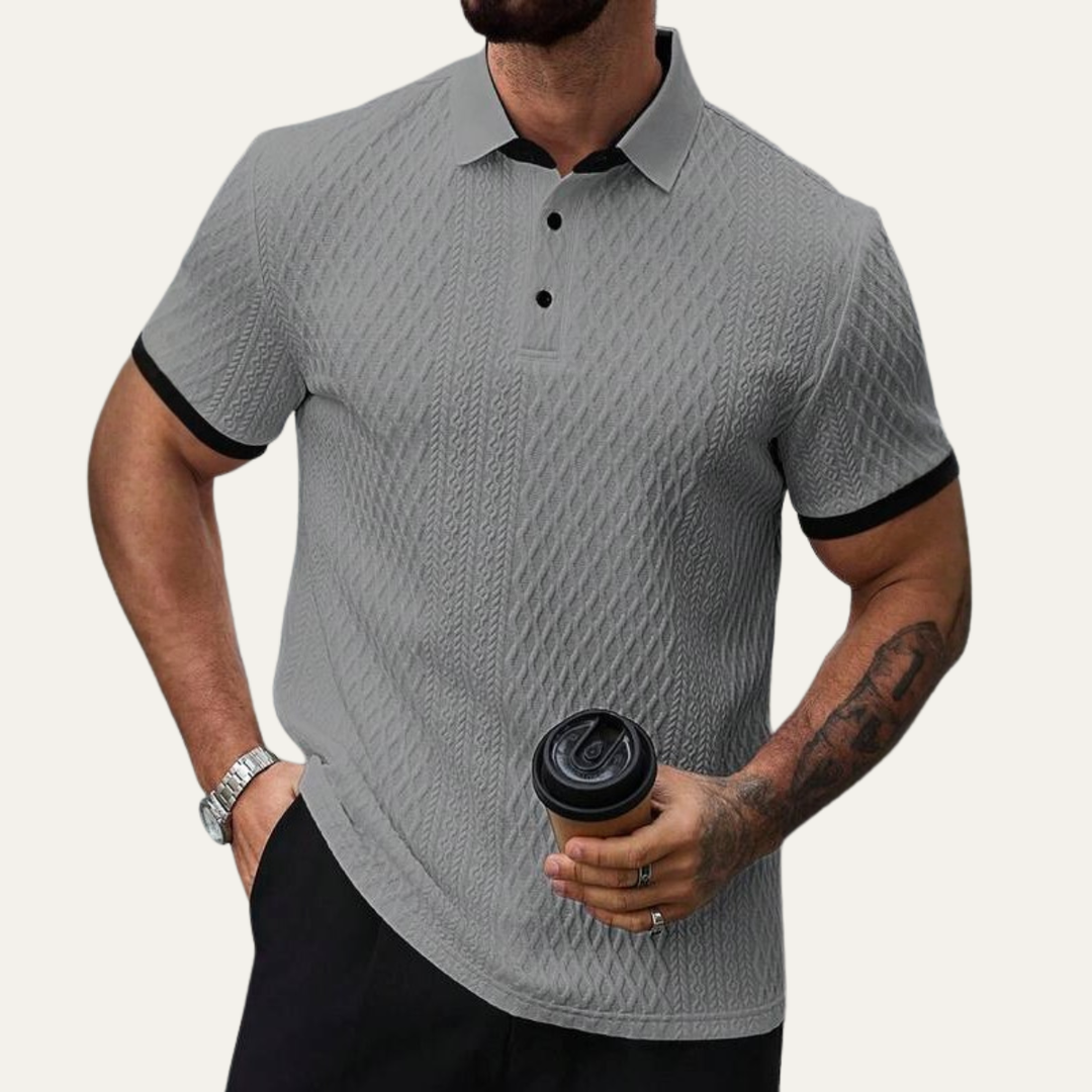 Le polo décontracté texturé pour homme Glenbrook Hill avec col contrasté