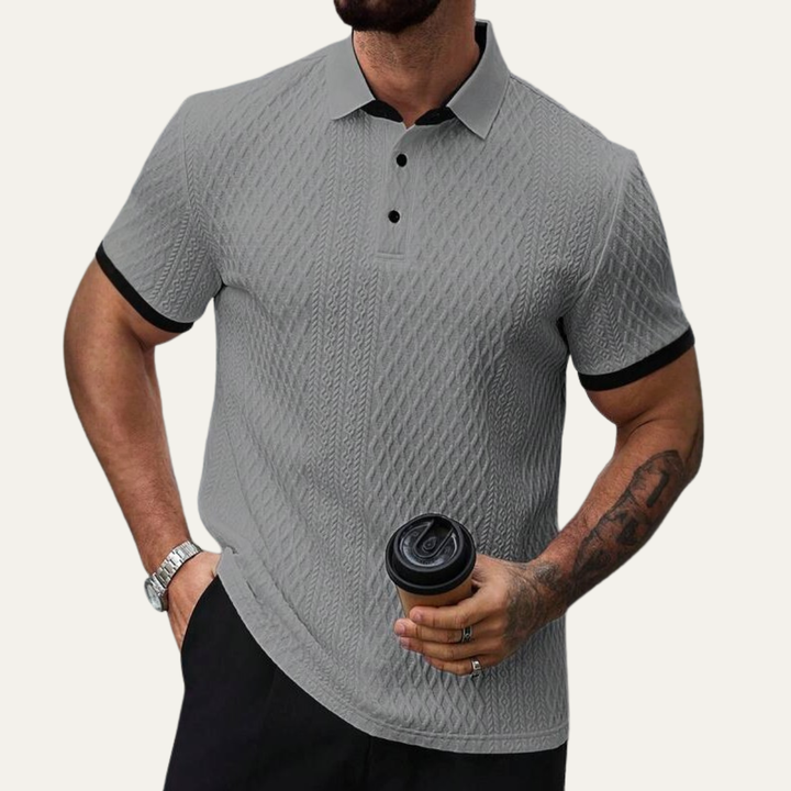 Le polo décontracté texturé pour homme Glenbrook Hill avec col contrasté