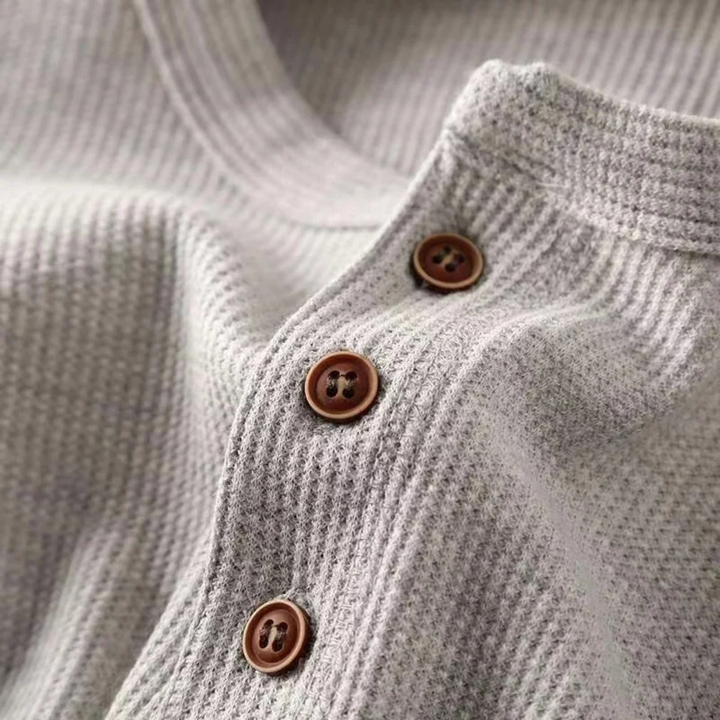La chemise Henley thermique en coton à mailles de la Glenhurst Park pour hommes, coupe slim