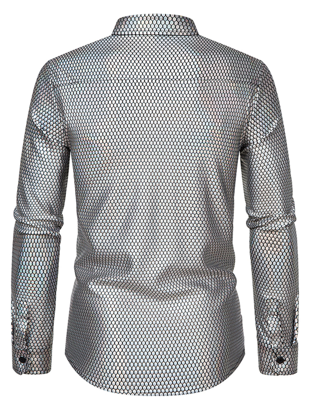 Chemise de fête à manches longues boutonnée à paillettes disco pour hommes des années 70