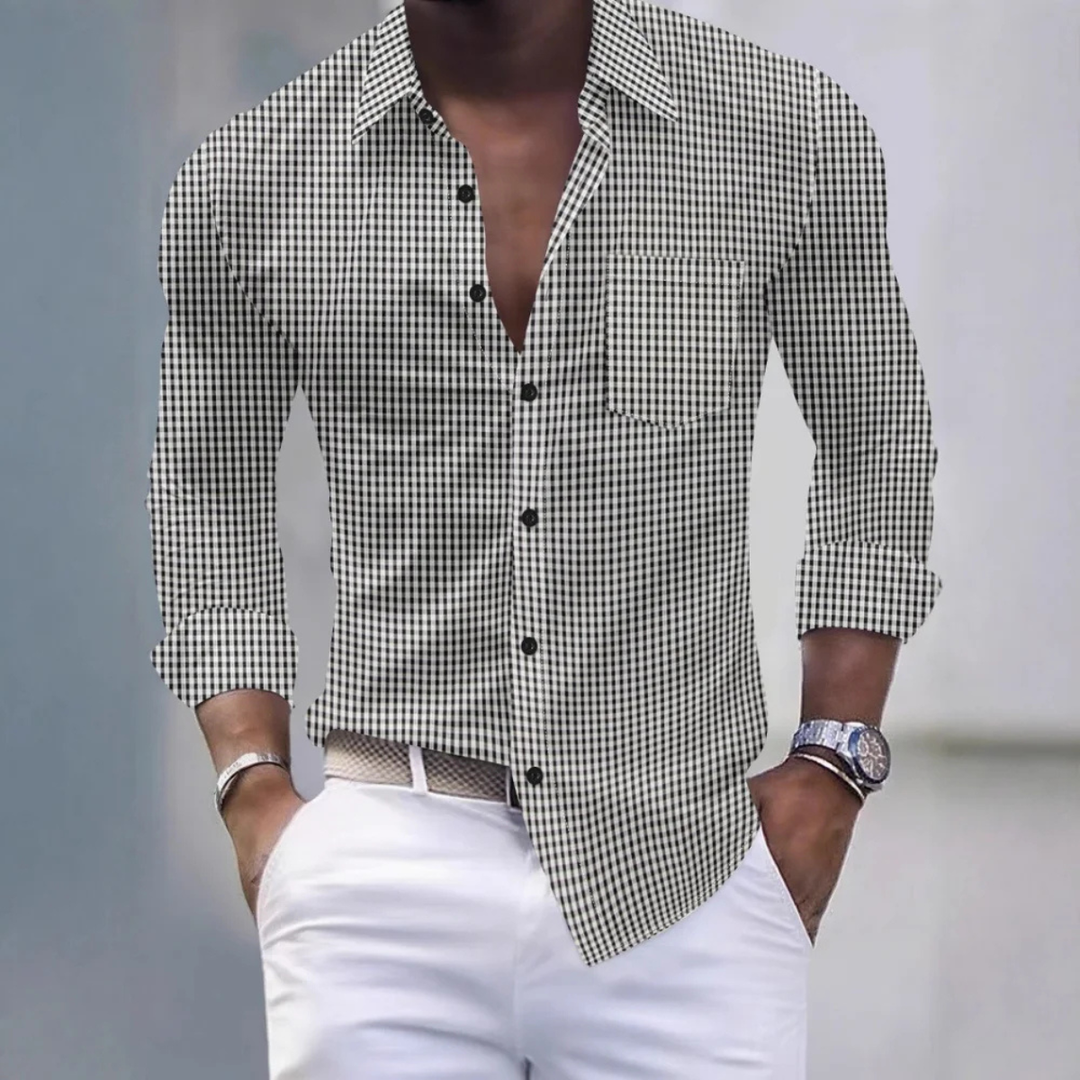 La Chemise à Manches Longues à Carreaux Slim Fit Ashmont pour Hommes